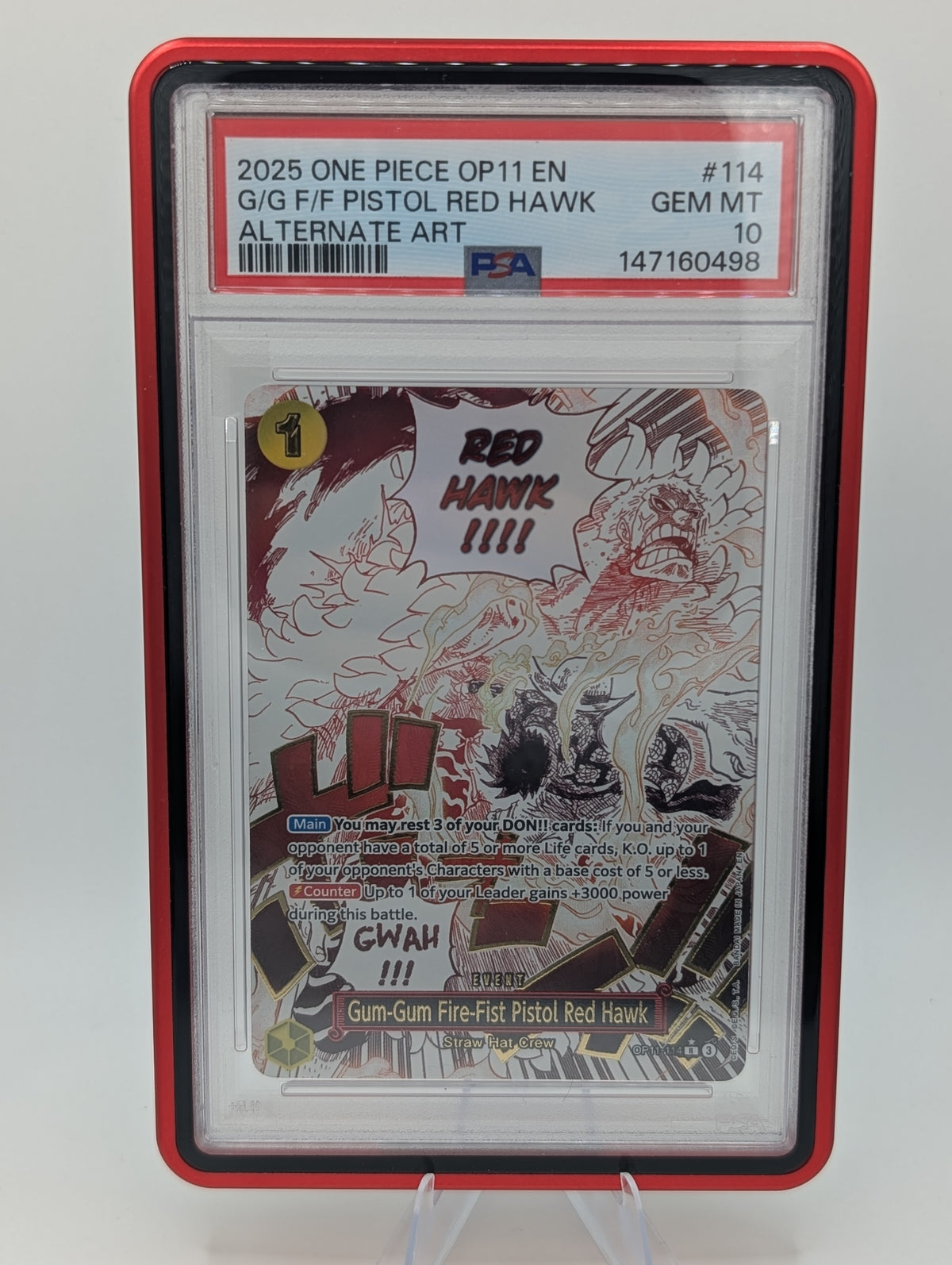 OP11 Gum-Gum Fire-Fist Pistol Red Hawk - PSA 10