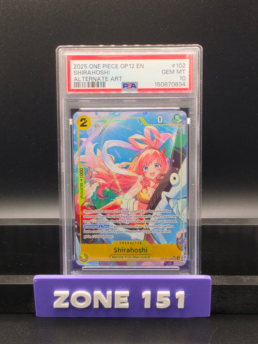 2025 ONE PEACE OP12 EN SHIRAHOSHI PSA 10