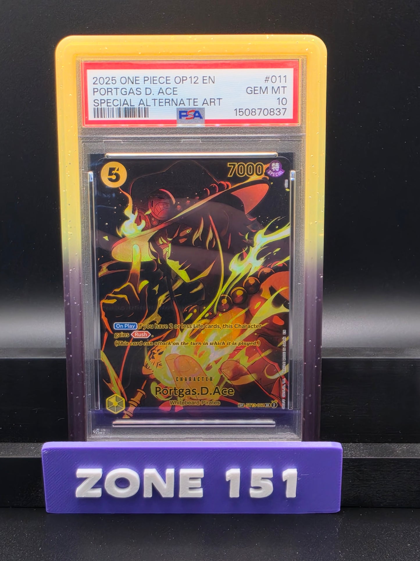 2025 ONE PIECE OP12 (EN) PORTGAS D. ACE SPECIAL ALTERNATE ART PSA 10