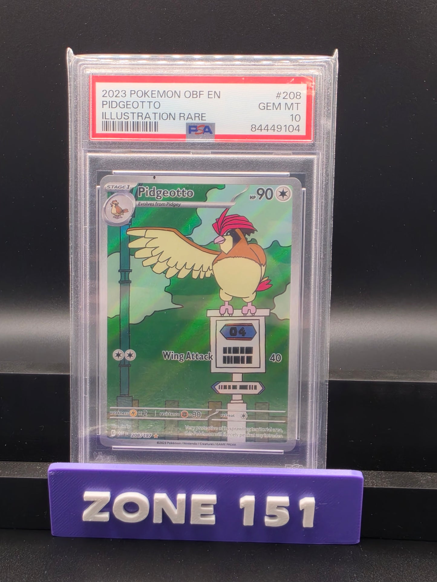2023 POKEMON OBF (EN) PIDGEOTTO ILLUSTRATION RARE PSA 10
