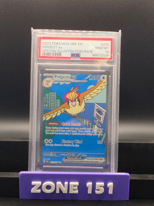 2023 POKEMON OBF (EN) PIDGEOT EX SPECIAL ILLUSTRATION RARE PSA 10