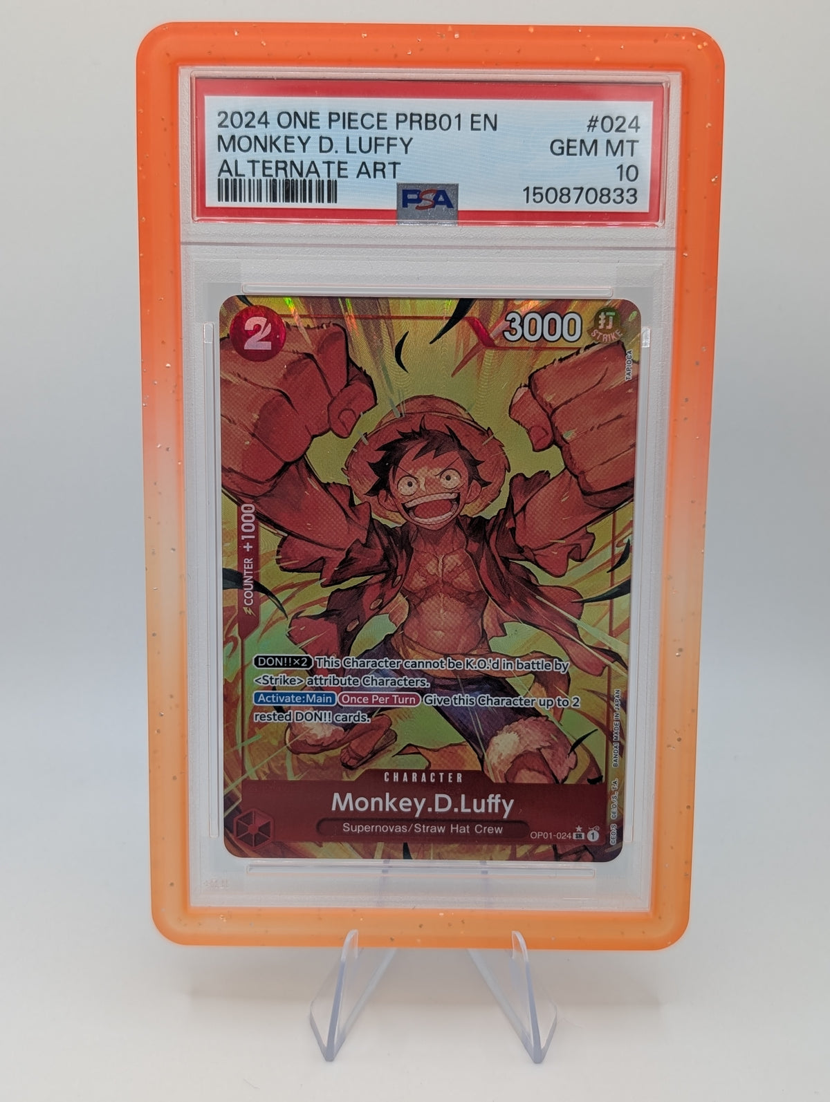 One Piece PRB01 Monkey D Luffy Alternate - PSA 10