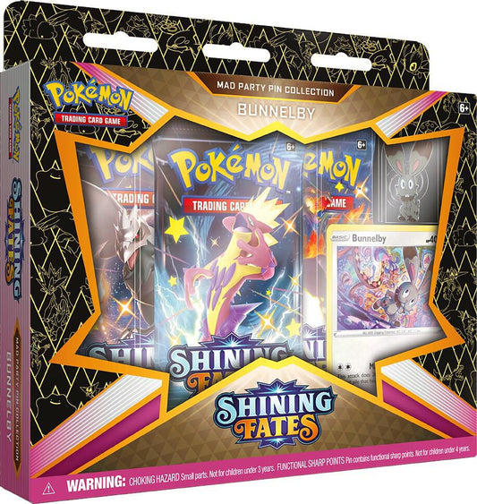 Shining Fates Mad Party Pin Collection [Bunnelby] Trading Card Game sealed product available at Zone 151