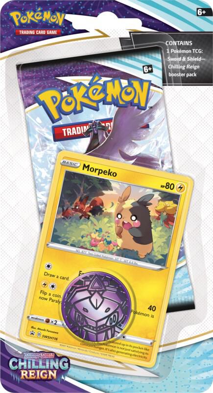 Chilling Reign Single Pack Blister [Morpeko] Trading Card Game sealed product available at Zone 151