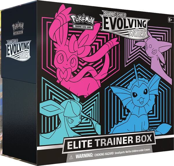Evolving Skies Elite Trainer Box [Glaceon/Vaporeon/Sylveon/Espeon] Pokemon TCG sealed product available at Zone 151