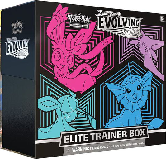 Evolving Skies Elite Trainer Box [Glaceon/Vaporeon/Sylveon/Espeon] Pokemon TCG sealed product available at Zone 151