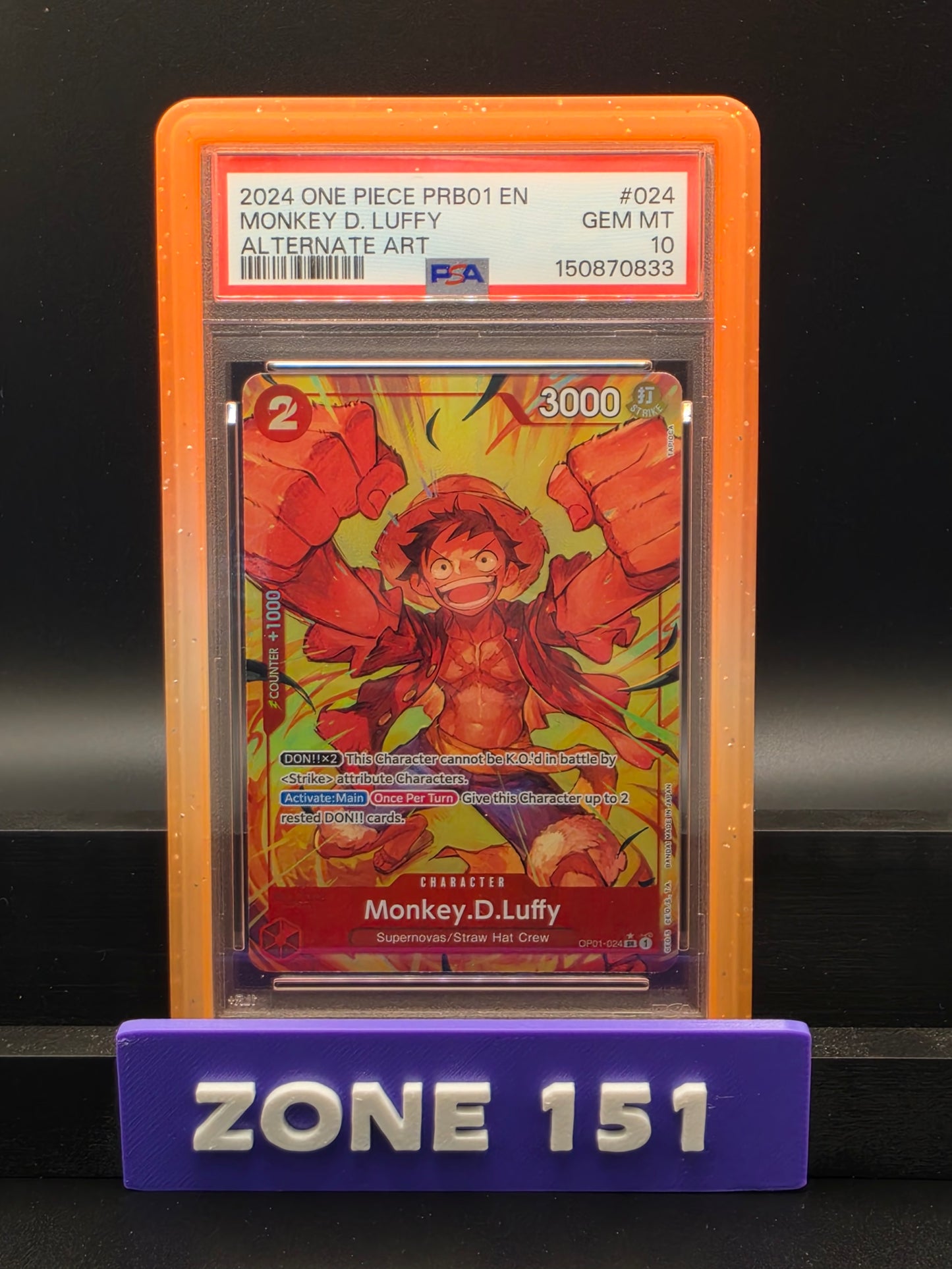 2024 ONE PIECE PRB01 (EN) MONKEY D. LUFFY ALTERNATE ART PSA 10