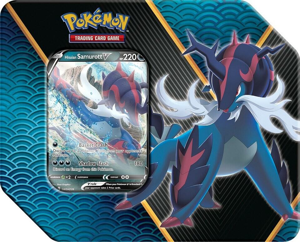 Divergent Powers Tin [Hisuian Samurott V] Trading Card Game sealed product available at Zone 151