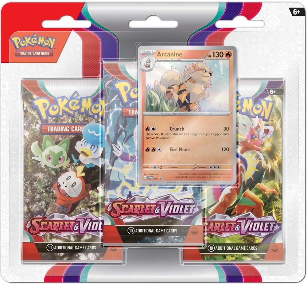 Scarlet & Violet 3 Pack Blister [Arcanine] Pokemon TCG sealed product available at Zone 151