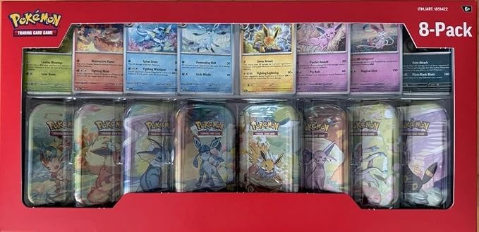 Pokémon Prismatic Evolutions Mini Tins 8-Pack (Costco Exclusive)